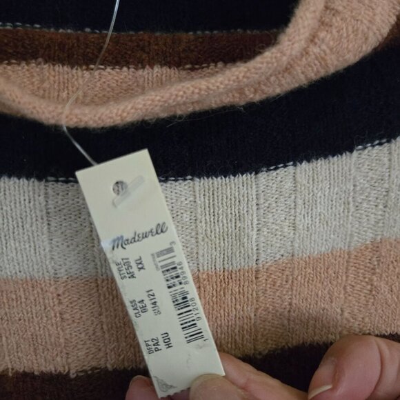 Madewell Evercrest NWT Striped Pullover Coziest Knit Sweater Size XXL - Picture 6 of 8